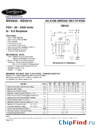 Datasheet RBV601 manufacturer Synsemi