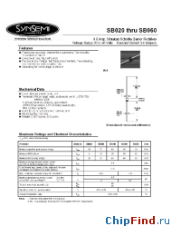 Datasheet SB020 manufacturer Synsemi