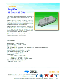 Datasheet CMA-26-1804 manufacturer Teledyne