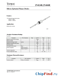 Datasheet 1N4148T manufacturer TEMIC