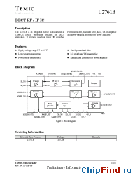 Datasheet U2761B manufacturer TEMIC