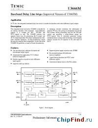 Datasheet U3666M-MFP manufacturer TEMIC