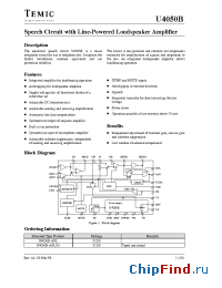 Datasheet U4050B-AFLG3 manufacturer TEMIC