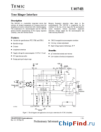 Datasheet U4070B-FP manufacturer TEMIC