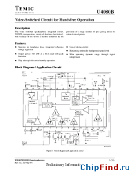 Datasheet U4080B manufacturer TEMIC