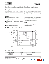 Datasheet U4083 manufacturer TEMIC