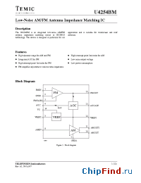 Datasheet U4254BM-AFPG3 manufacturer TEMIC