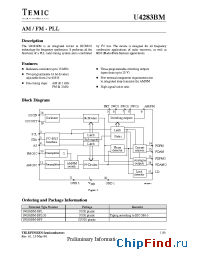 Datasheet U4283BM manufacturer TEMIC