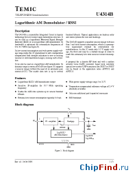 Datasheet U4314B-AFP manufacturer TEMIC