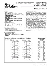 Datasheet 74FCT162H245ATPACT manufacturer TI