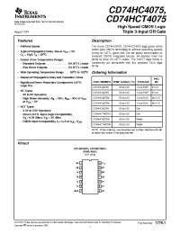 Datasheet 74HCT4075 manufacturer TI