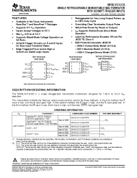 Datasheet 74LVC1G123DCURE4 manufacturer TI