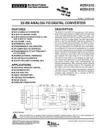 Datasheet ADS1212U/1K manufacturer TI