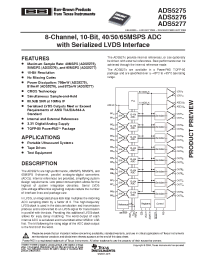 Datasheet ADS5276IPFPT manufacturer TI