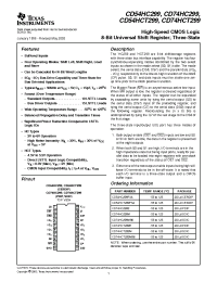 Datasheet CD54HC299F3A manufacturer TI