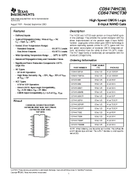 Datasheet CD54HC30F manufacturer TI