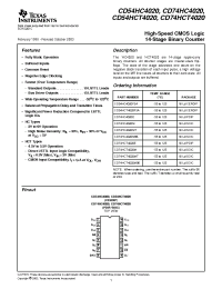 Datasheet CD54HC4020F manufacturer TI