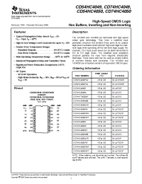 Datasheet CD54HC4049 manufacturer TI