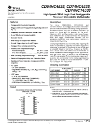 Datasheet CD54HC4538 manufacturer TI
