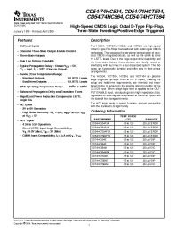 Datasheet CD54HC564F3A manufacturer TI