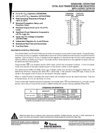 Datasheet CD54HC646F3A manufacturer TI