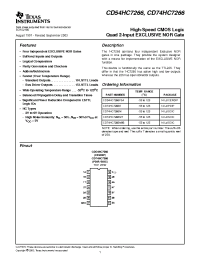 Datasheet CD74HC7266MT manufacturer TI