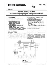 Datasheet DF1706 manufacturer TI