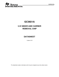 Datasheet GC3021A-PQ manufacturer TI