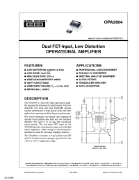 Datasheet OPA2604AU/2K5 manufacturer TI