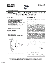 Datasheet OPA2607H/2K5 manufacturer TI