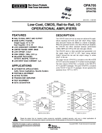 Datasheet OPA2705EA/250 manufacturer TI