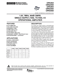 Datasheet OPA363AIDR manufacturer TI