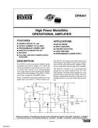 Datasheet OPA541AM-BI manufacturer TI