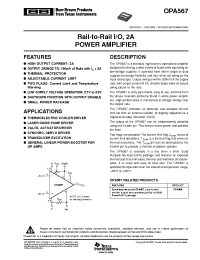 Datasheet OPA567AIRHGT manufacturer TI