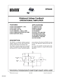 Datasheet OPA640U/2K5 manufacturer TI