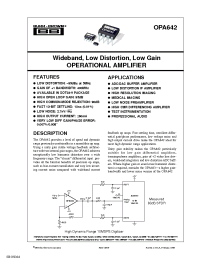 Datasheet OPA642N/250 manufacturer TI