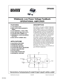 Datasheet OPA650N/250 manufacturer TI