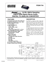 Datasheet PCM1716E manufacturer TI