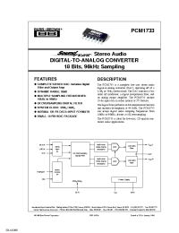Datasheet PCM1733U manufacturer TI