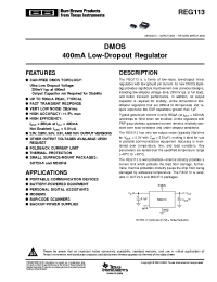 Datasheet REG113NA-2.5/250 manufacturer TI
