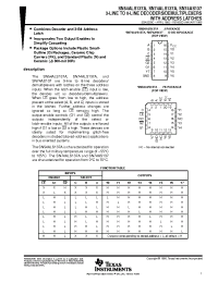 Datasheet SN54ALS137A manufacturer TI