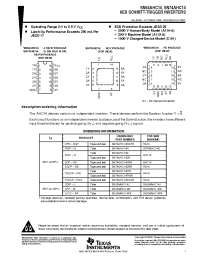 Datasheet SN74AHC14PWLE manufacturer TI