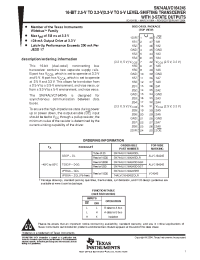 Datasheet SN74ALVC164245DGGR manufacturer TI