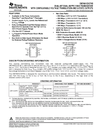 Datasheet SN74AVCH2T45DCUT manufacturer TI