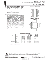 Datasheet SNJ54HC112 manufacturer TI