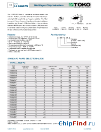 Datasheet LL1608FS1N2J manufacturer TOKO