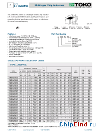 Datasheet LL1608-FSL1N2J manufacturer TOKO
