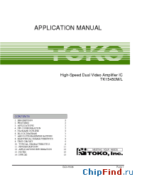 Datasheet tk15450ml manufacturer TOKO