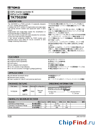 Datasheet TK75020M manufacturer TOKO