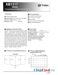 Datasheet XB1117 manufacturer Torex